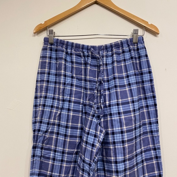 L.L. Bean Blue Plaid Cozy Pajama Pants Size Small - Picture 3 of 4